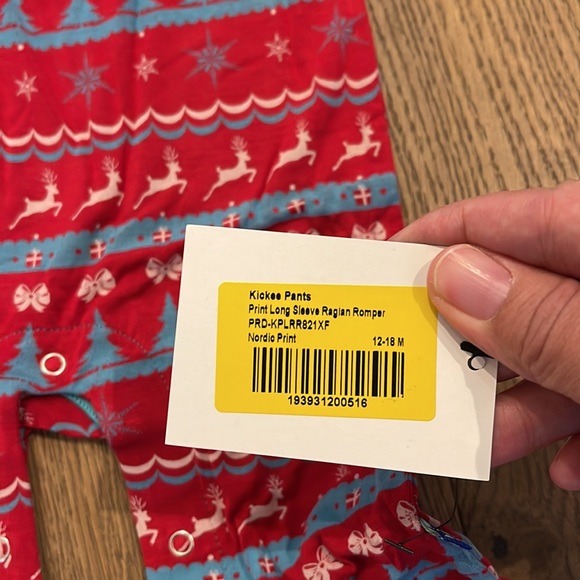 Kickee Pants Long Sleeve Raglan Romper- Nordic Print - Picture 3 of 4